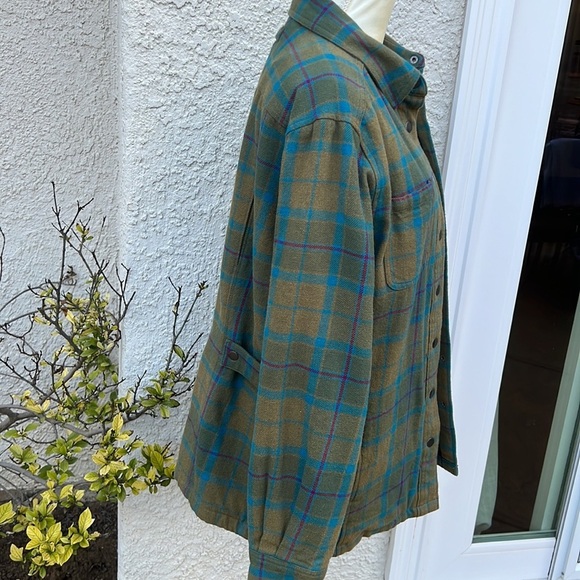 Duluth Trading Co. Green/Blue Plaid Flannel Jacket Women's Size M - Picture 3 of 8